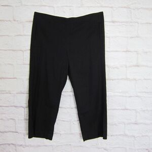 J. Jill Linen Stretch Black Pullon Wide Leg Crop Pants Lagenlook size 18